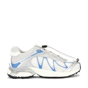 Salomon White Silver Blue Athletic Trail Sneakers